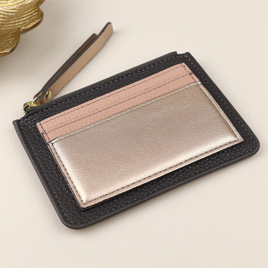81468 Bronze metallic mix faux leather card holder