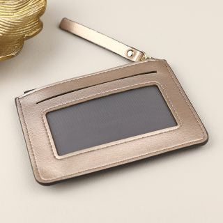 81468 Bronze metallic mix faux leather card holder