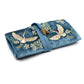 81448 Blue velvet embroidered crane jewellery roll