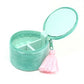 81462 Turquoise velvet embroidered lily trinket box