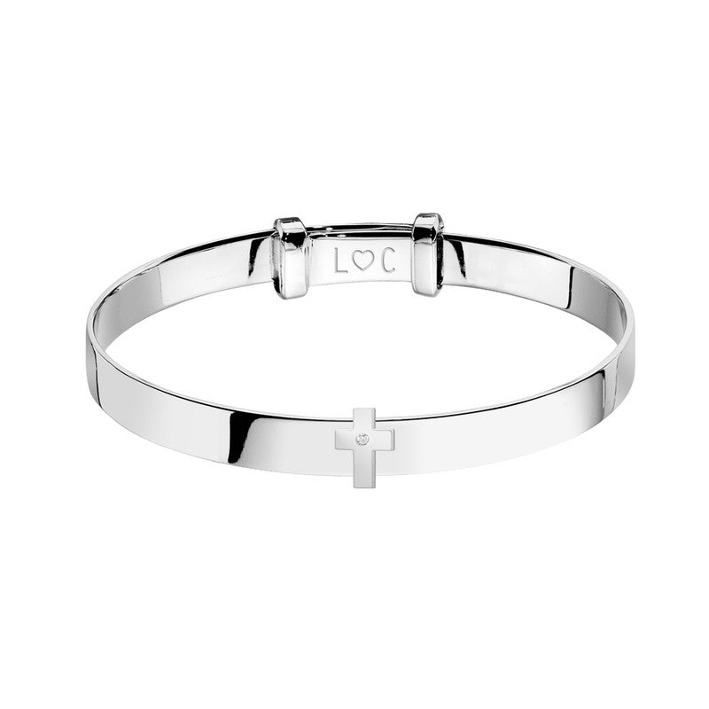 CHRISTENING BANGLE WITH CROSS