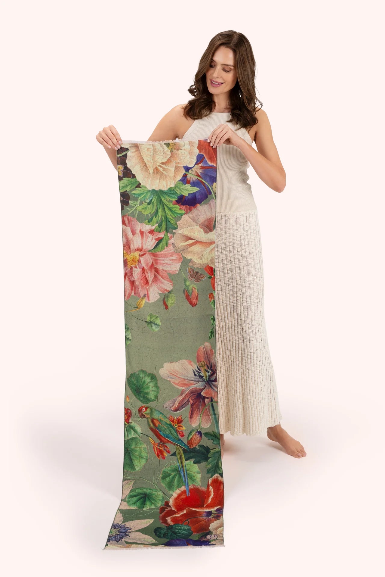 Lux Scarf - Botanical Bouquet, Sage