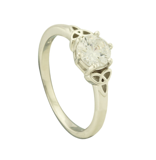 Trinity Knot Ring with Cubic Zirconia