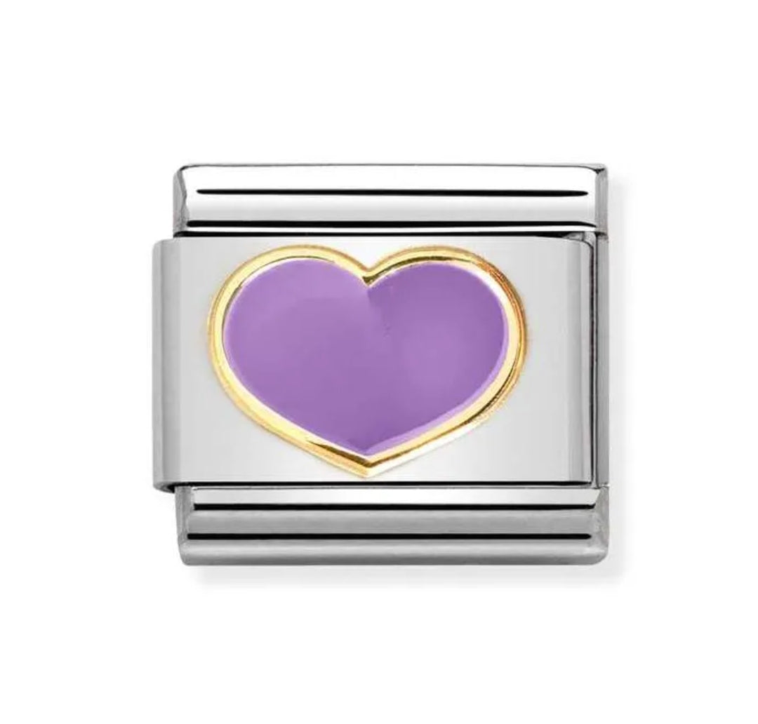 Classic Gold Lilac Heart Charm