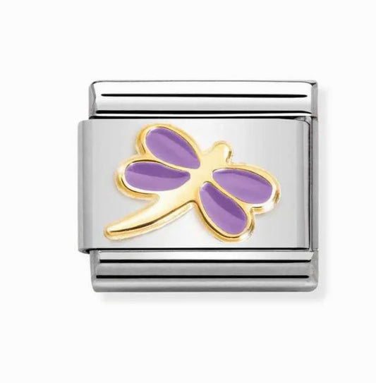 Classic Gold lilac Dragonfly Charm