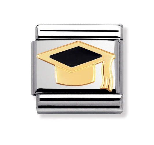 Classic Gold & Black Graduation Hat Charm