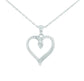 LARGE SILVER GLISTENING HEART NECKLACE L3281