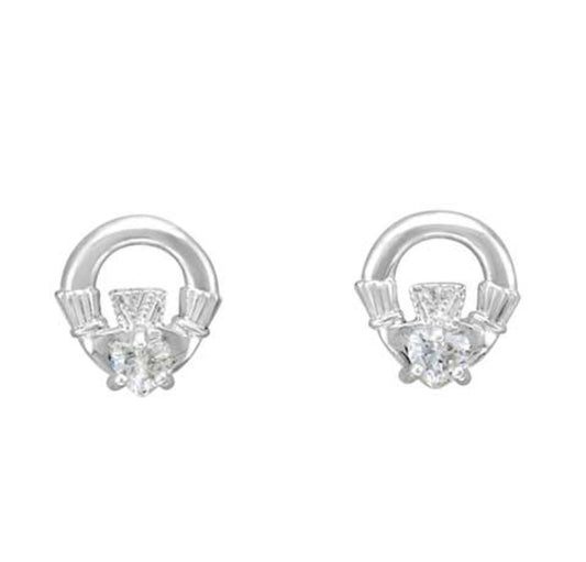 Claddagh Studs with Cubic Zirconia CS110