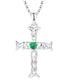 Celtic Claddagh Cross Pendant with Cubic Emerald Zirconia CS313