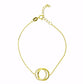 Interlocking Circle Bracelet with Cubic Zirconia – Gold 3139