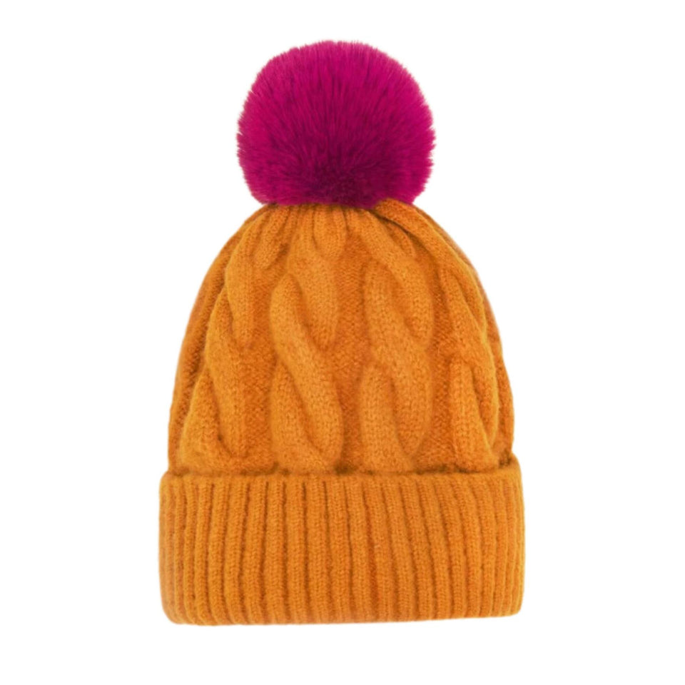 Svana Bobble Hat - Tangerine