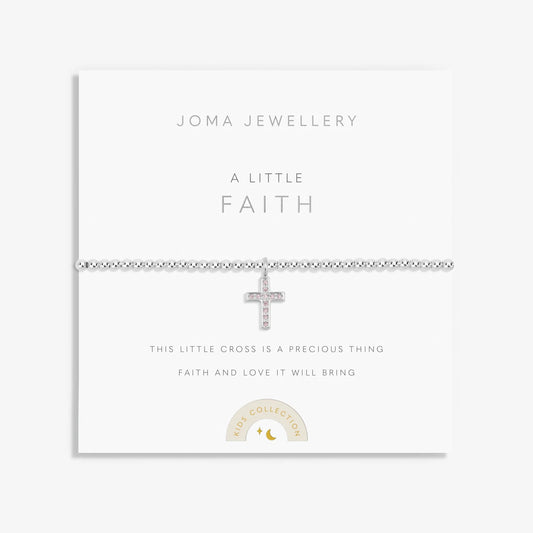 Kids' A Little 'Faith' Bracelet In Silver Plating