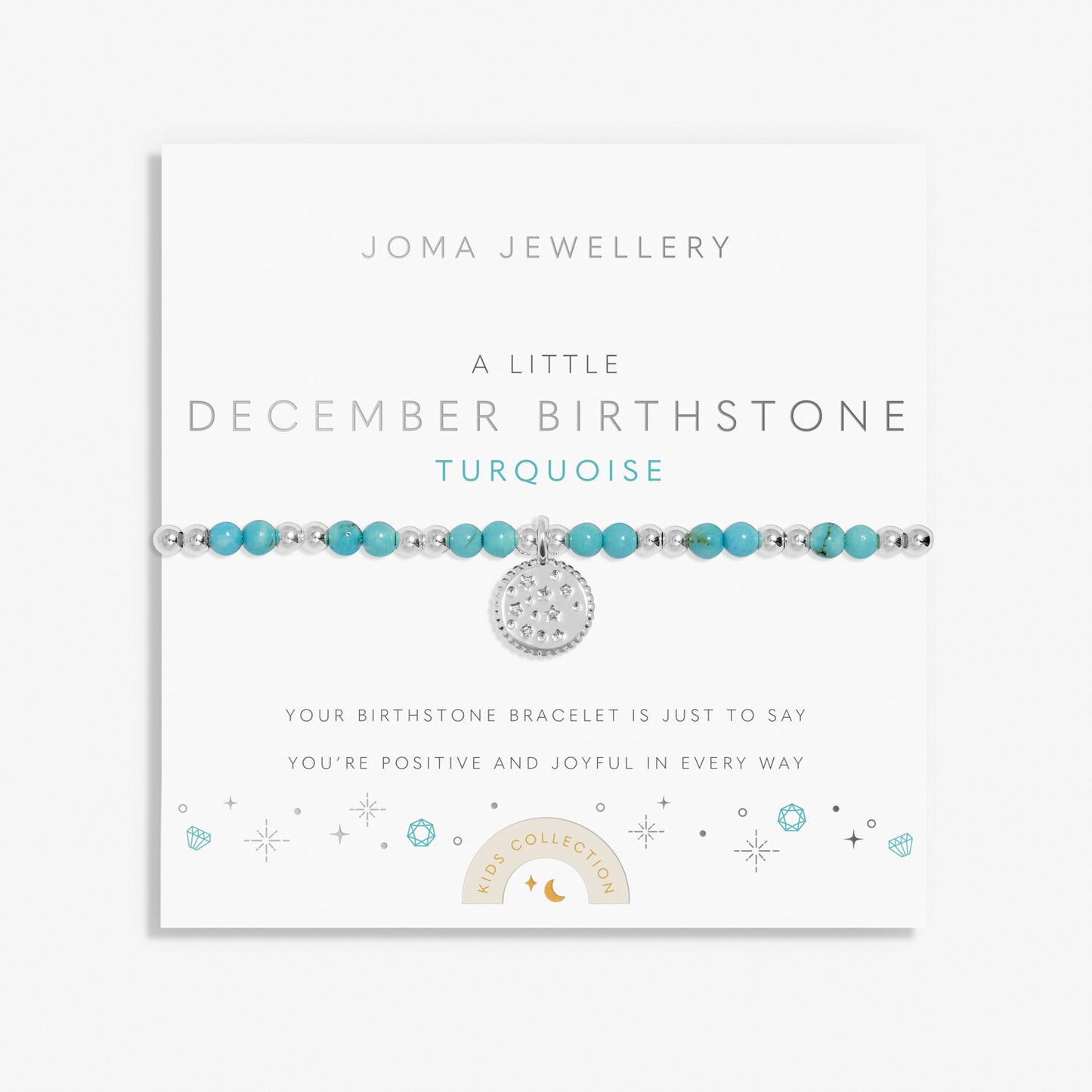 Kids' A Little 'December' Birthstone Bracelet In Silver Plating