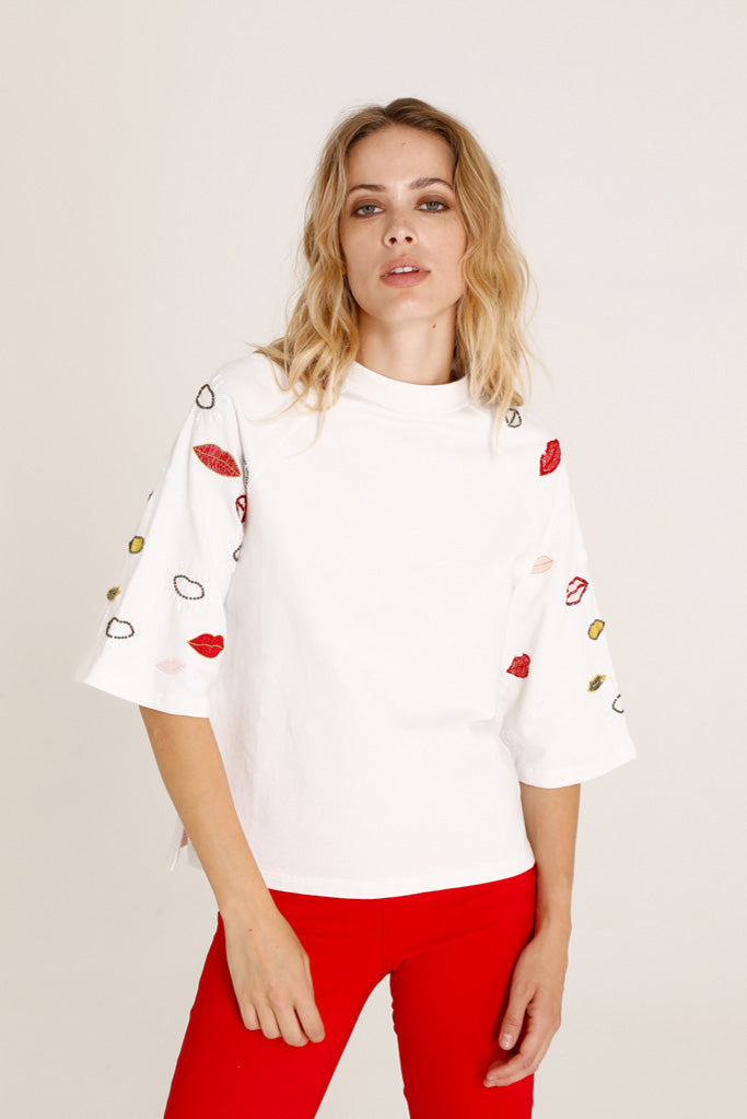 Lips antique white sweatshirt