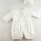 14065 white Baby boy romper set