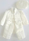3718 Ivory Satin christening set,