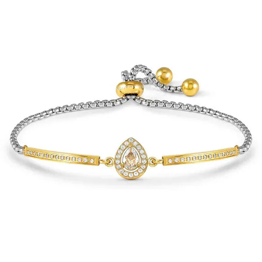 ROYALDREAM BRACELET, Drop, WHITE CRYSTALS AND CZ GOLD