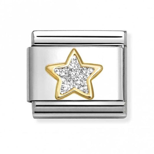 CLASSIC Silver Glitter Star Charm 030220/20