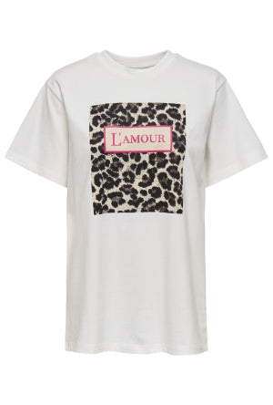 Leopard print amour white tshirt