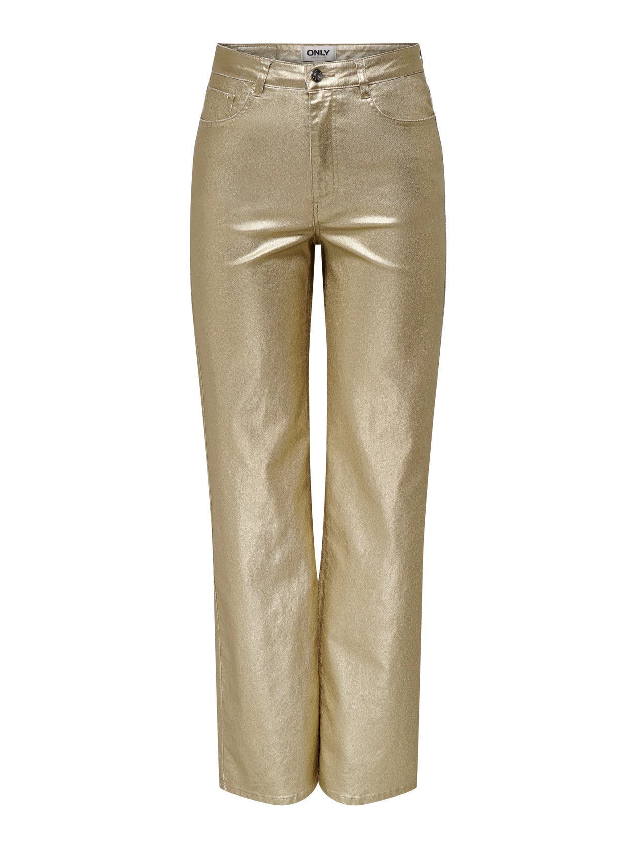 ONLY JUICY-VIV Gold High waist Wide Leg Fit Trousers