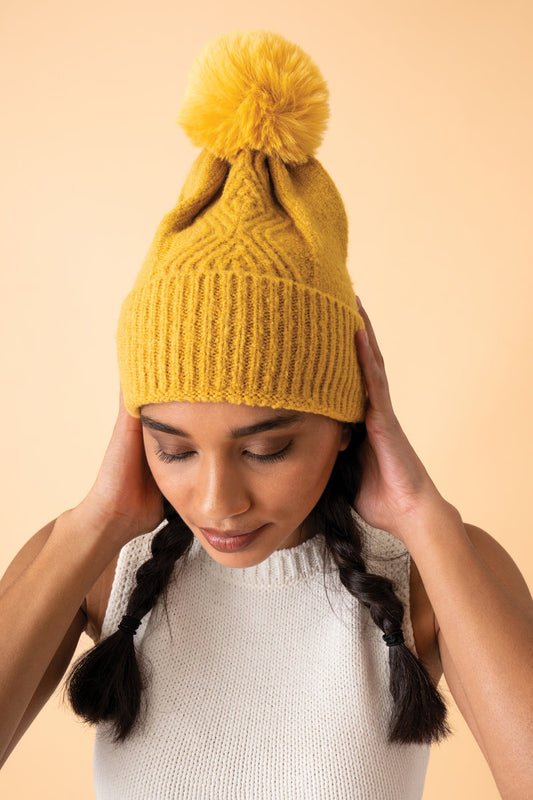 Ingrid Bobble Hat - Mustard