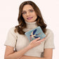 Swooping Swallows Velvet Mini Pouch - Ice Blue small