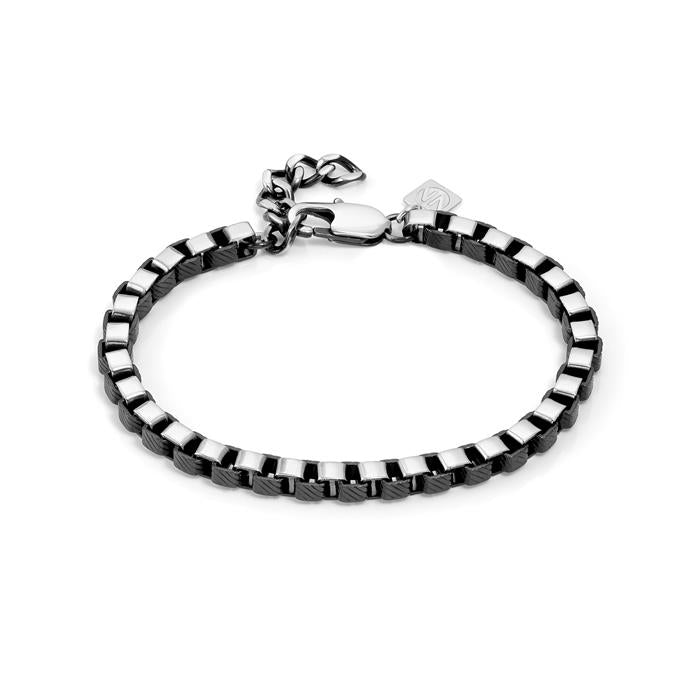 Beyond Stainless Steel Black PVD Box Chain Bracelet