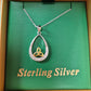 Celtic oval celtic two tone trinity necklace CS329