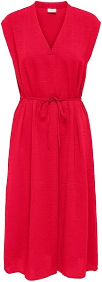 JDYDIVYA LIFE S/L MIDI DRESS WVN DIA SKI PATROL RED