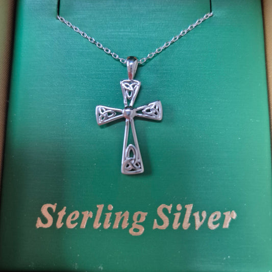 Silver celtic cross necklace KS1021