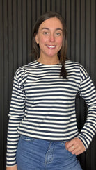 long sleeve top
navy stripe top