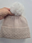 Cream embellished bobble hat