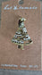 Christmas Tree Brooch - Antique Gold W/Clear Crys