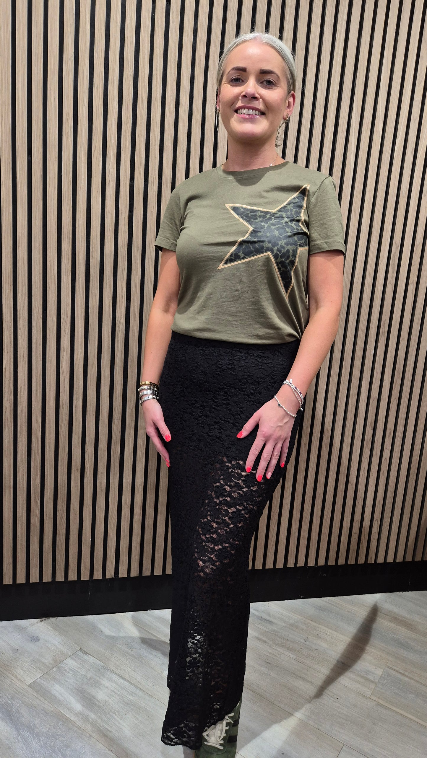 Isla black lace skirt