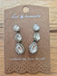 Pear Shaped Crystal Triptych Drops - Bronze / Clear Earrings