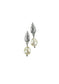 Eastern Pearl Dance Earring - Matte Silver / Faux Pearl