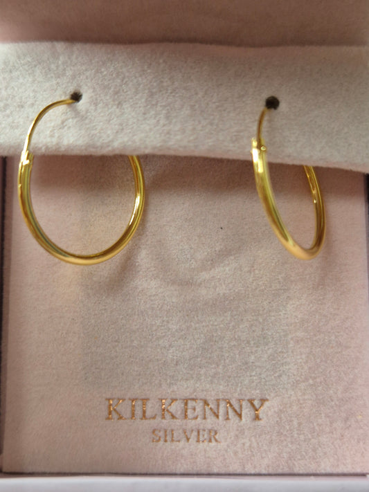 Fine small gold hoop earring E2024