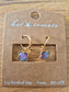 Gold purple iridescent clover drop earring