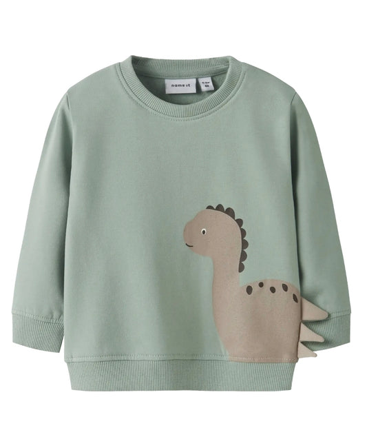 Dino sweater jade and cream