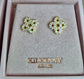Gold four clover sparkle earring