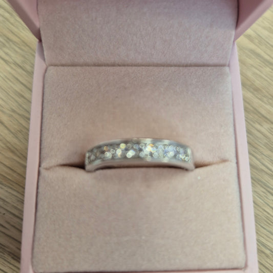 Silver cz stone band ring R2278