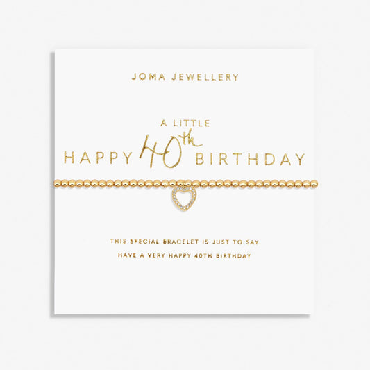 A Little ' Happy 40th Birthday ' Bracelet - gold