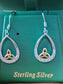 Celtic hoop drop earrings two tone CS330