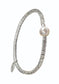 Pearl Captured / Emb Bugle Beads - Worn Silver bracelet