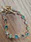 Celestial Bracelet W/Fob Fastener - Gold/Teal/Smoke/Peridot/Clear