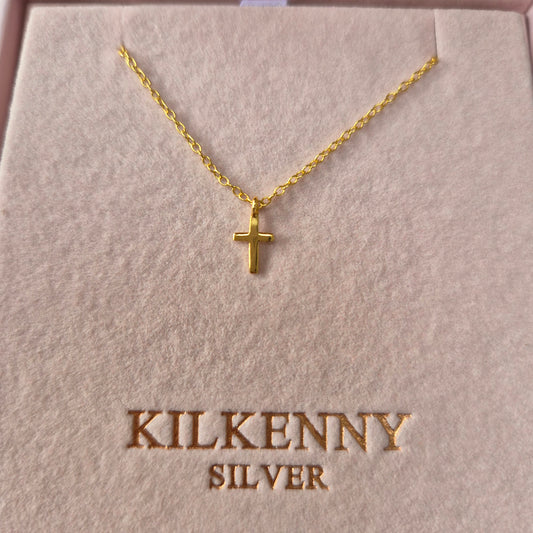Small cross pendant - plain gold