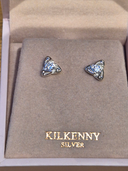 Silver twist dimonte stud earring E1942