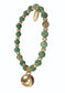 Ball Charm on Natural Stone - Worn Gold/Green Jade bracelet