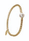 Pearl Captured / Emb Bugle Beads - Worn Gold bracelet
