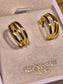 Gold tri hoop earrings E1956